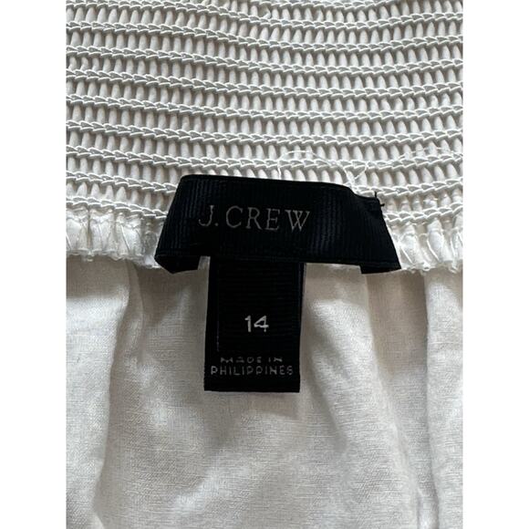 J.CREW Off The Shoulder Poplin Dress White Shift Wedding Vacay Cruise Sz 14 2037 - Picture 3 of 6